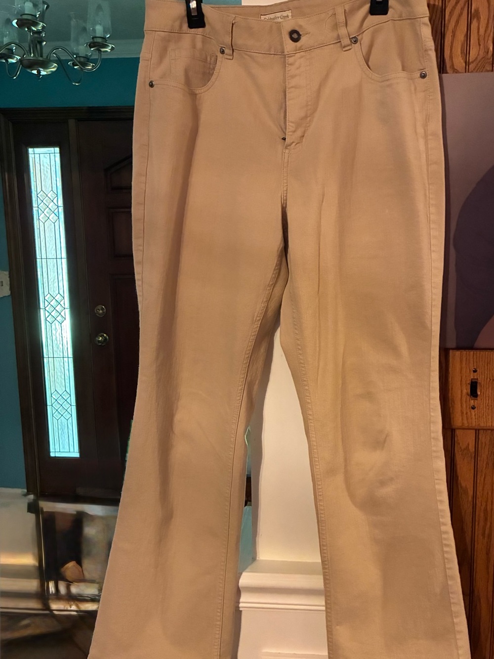Coldwater Creek Khaki Wide-Leg Jeans